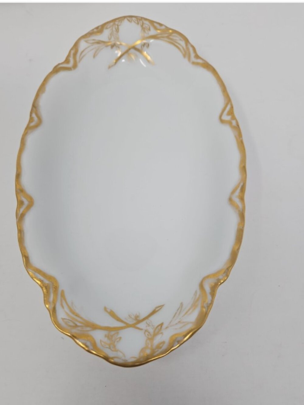 Antique 1900 Peerless Bavaria Porcelain Pickle Veg Dish Blenheim Marlboro Gilded